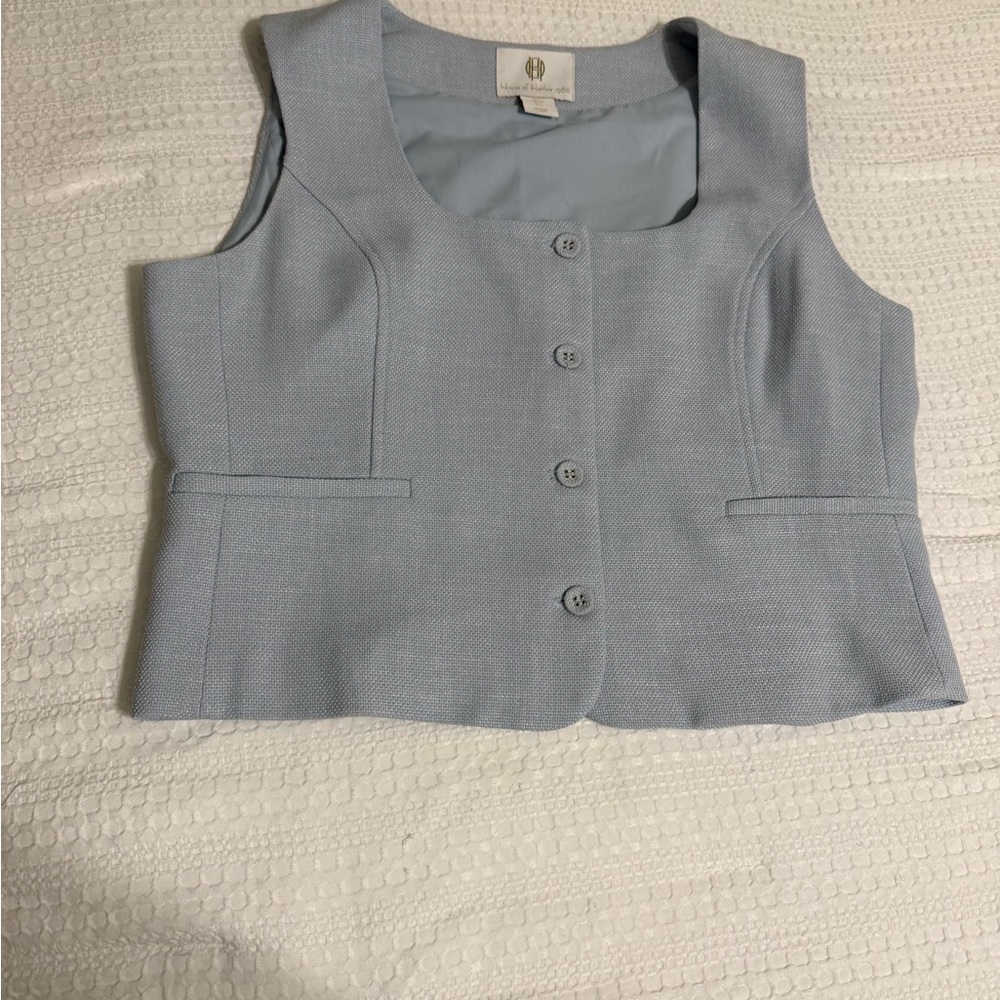 House of Harlow 1960 Sky Blue Vest